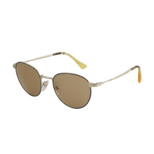 PERSOL Unisex PO2445S PO/2445/S 1084/53 Gold/Blue Fashion Round Sunglasses Mens